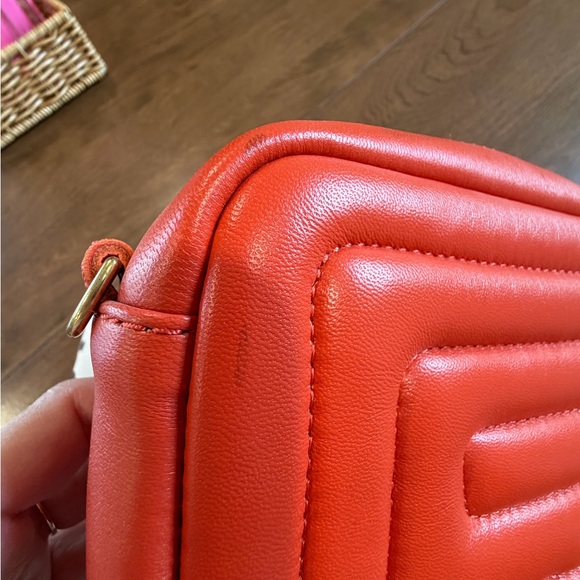 Clare V Bright Poppy Channel Quilted Lucie Crossbody - Picture 7 of 11